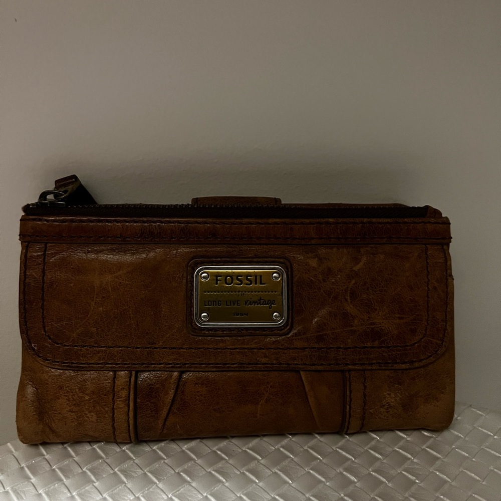 Fossil real leather purse